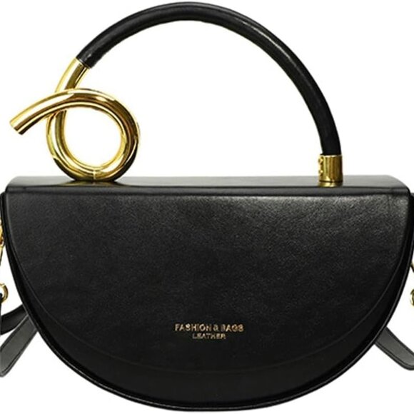 Black PU Leather Slouchy Saddle Bag for Women - Versatile Crossbody, Shoulder, T - Picture 1 of 7